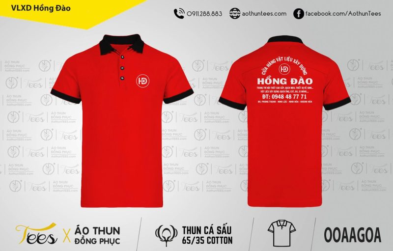 Áo thun đồng phục Cửa hàng Vật liệu xây dựng Hồng Đào - 093. VLXD Hong Dao