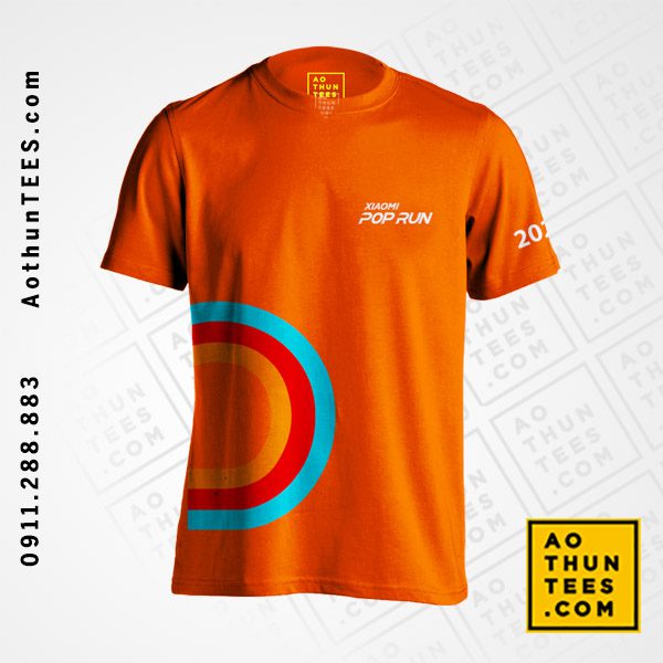 Nổi bật áo thun đồng phục sự kiện Xiaomi Pop Run 2022 - ao thun pop run xiaomi font